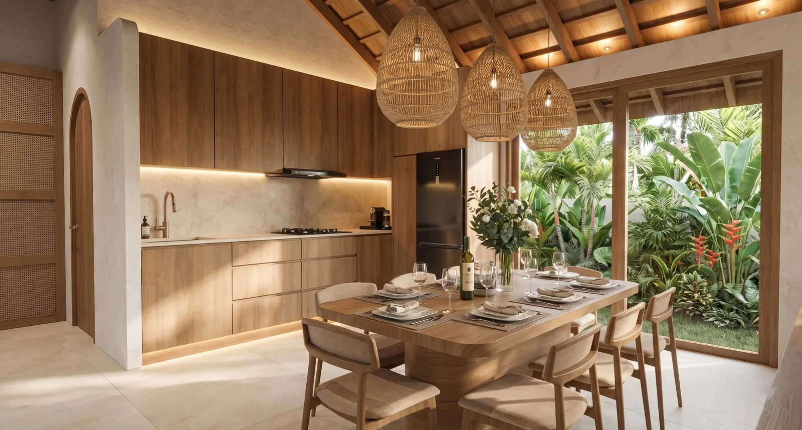 Villa Temple: dormitorio principal con luz natural (render del proyecto)